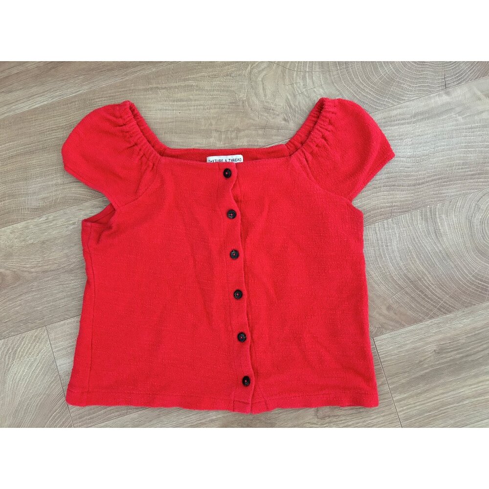 Madewell Texture & Thread Button-Front Top